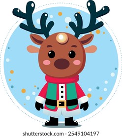 Personajes de Navidades de dibujos animados, lindo Santa Claus y amigos, decorativo