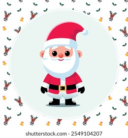 Personajes de Navidades de dibujos animados, lindo Santa Claus y amigos, decorativo