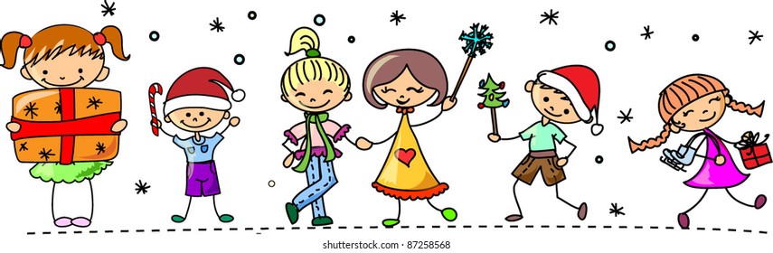 Cartoon Christmas children