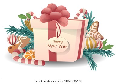 Dibujo vectorial de la composición de navidad