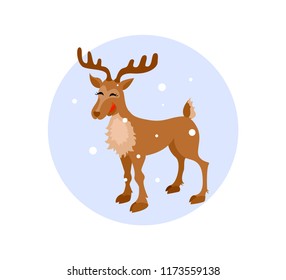 cartoon christmas deer vector