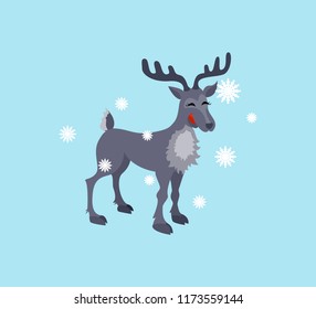 cartoon christmas deer vector