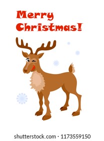 cartoon christmas deer vector
