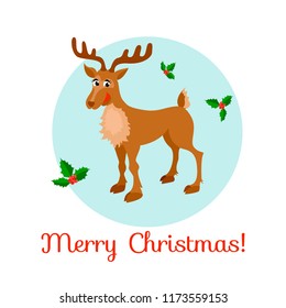 cartoon christmas deer vector