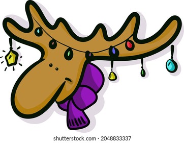 Cartoon Christmas Deer in vector format