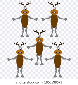 Cartoon Christmas deer vector illustration.