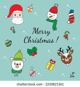 Dibujo Elementos de diseño navideño aislados