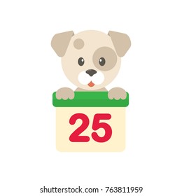 cartoon christmas dog calendar