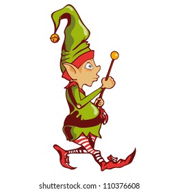 Cartoon Christmas elf.