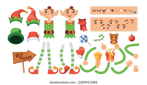 Kit De Construcción De Caracteres De Fe De Navidad Con Partes Del Cuerpo, Disfraces De Festividad, Emociones De Cara Y Regalos De Festividad