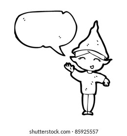 cartoon christmas elf waving