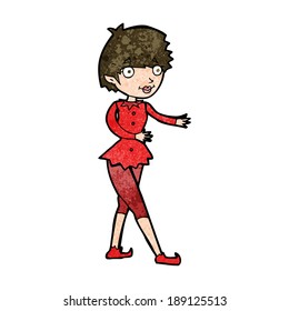 cartoon christmas elf woman