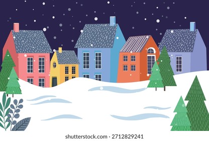 Cartoon Christmas Eve background vector illustration