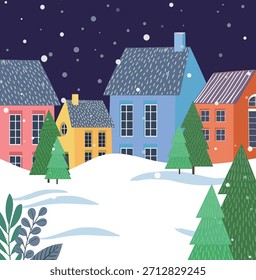 Cartoon Christmas Eve background vector illustration