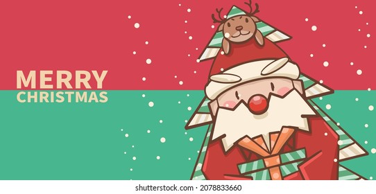 Cartoon christmas eve illustration design

