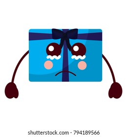 cartoon christmas  gift crying expression