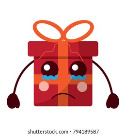 cartoon christmas  gift crying expression