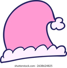 cartoon christmas hat in bright neon colors