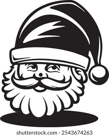 Sombrero de Navidades de dibujos animados. Sombrero de Ilustración vectorial santa, estilo plano
