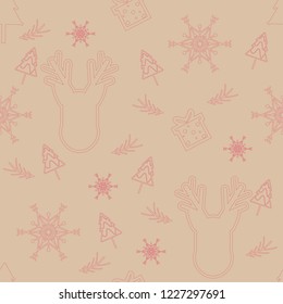 cartoon christmas holiday pattern seamless background with vector design