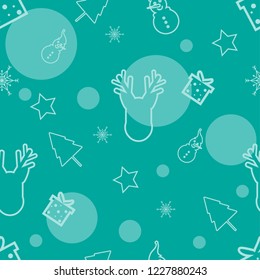 cartoon christmas holiday pattern seamless background with vector design