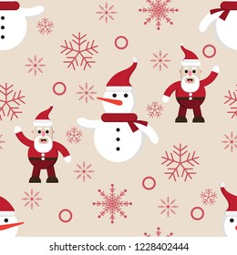 cartoon christmas holiday pattern seamless background with vector design