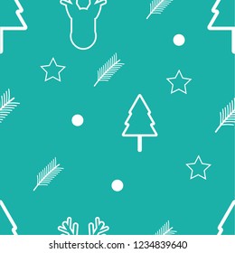 cartoon christmas holiday pattern seamless background with vector design