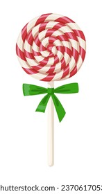 Cartoon Christmas lollipop. Vector illustration on a white background.