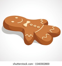 Cartoon Christmas man cookie decor for party time. Vector illustration