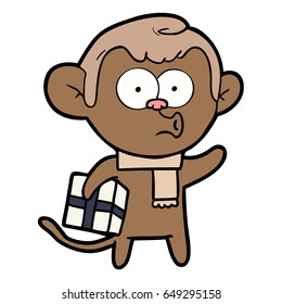 cartoon christmas monkey