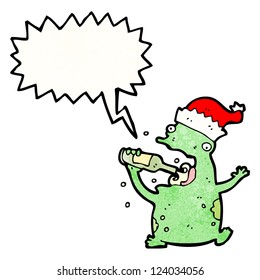 cartoon christmas party frog