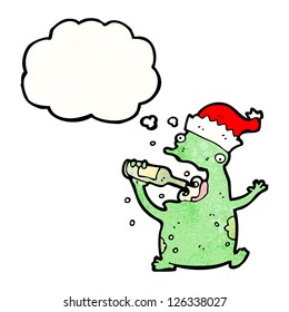 cartoon christmas party frog