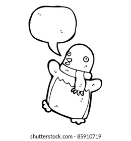 pinguim de natal de desenho animado com balão