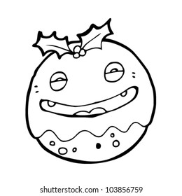 cartoon christmas pudding