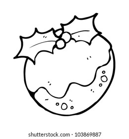 cartoon christmas pudding