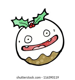 cartoon christmas pudding