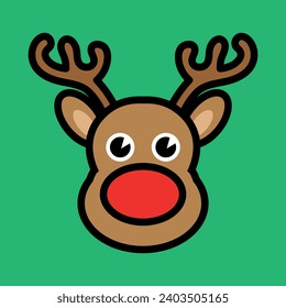 Cartoon Christmas reindeer vector illustration