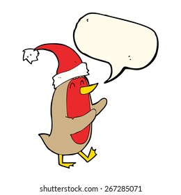 cartoon christmas robin