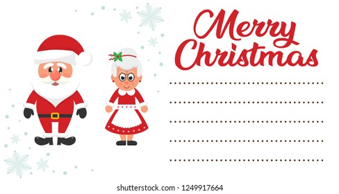 cartoon christmas santa claus and cartoon mrs santa on the christmas letter to santa