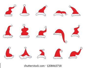 cartoon Christmas Santa hat icon
