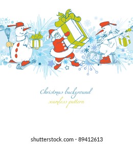 Cartoon Christmas seamless pattern