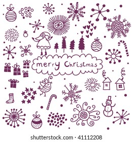 Cartoon christmas set