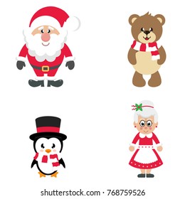 cartoon christmas set vector