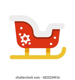 cartoon christmas sleigh without stroke