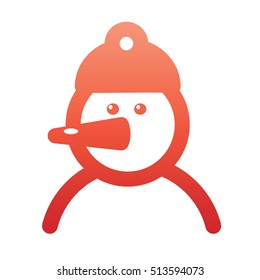 Cartoon Christmas Snowman Icon
