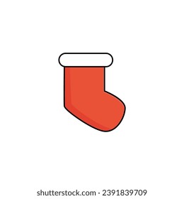 cartoon christmas socks vector flat art