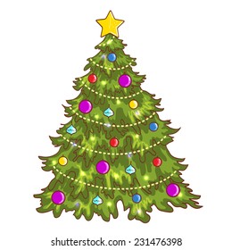 Cartoon Christmas tree, eps10