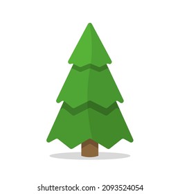 Cartoon Christmas tree, pine for greeting card, invitation,banner, web. Winter holiday. Vector illustration, EPS 10.