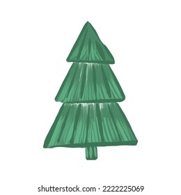 Cartoon Christmas tree stylized on the background