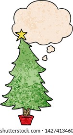 Weihnachtsbaum mit Denkblase im Grunge-Stil